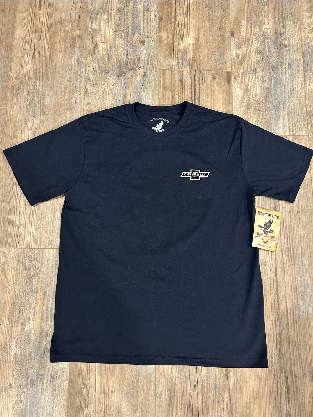 EUC Buckhorn River Chevrolet Men's Sz L Navy Blue Graphic T-Shirt